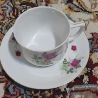 فنجون و نعلبکی گل سرخی