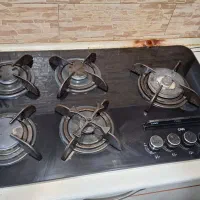 اجاق گاز پنج شعله کن CAN شیشه مشکی کم کارکرد