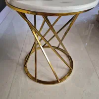۳عدد میز عسلی ابکاری استیل صفحه ام دی اف طرح سنگ