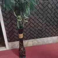 گلدان چوبی قهوه ای