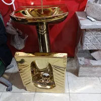 روشویی طلایی وسنگ توالت ایرانی طلایی