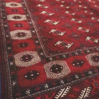 فرش دستباف ترکمن سالم و پرزدار در حد نو