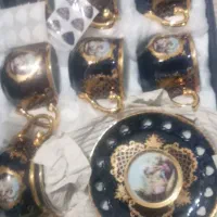 سرویس چای خوری طلا کوب ۲۴ عیار چینی