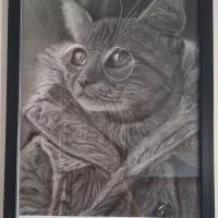 نقاشی هایپر رئال گربه ( سفارش)