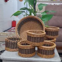 سبدی حصیری پلاستیکی زیبا