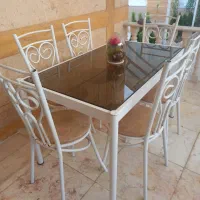 میز غذاخوری فرفورژه ۶ نفره