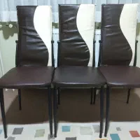 صندلی پایه فلزی روکش چرم