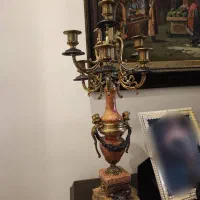 ساعت برنز و شمعدان