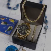 ساعت مردانه دیزل ست گردنبد و دستبند