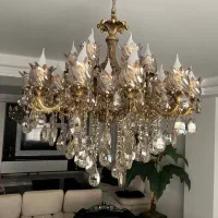 لوستر برنز ۱۲شاخه و۳۰لاله