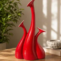 گلدان دکوری قرمز خاص /طراحی مدرن و چشم‌نواز