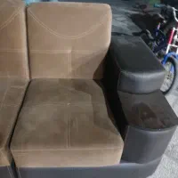 مبل هفت نفره چرم و پارچه