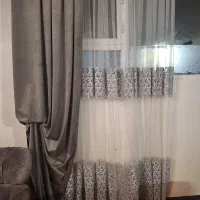 پرده تور باضافه آستر زیر ودکور رو