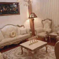 مبل سلطنتی  کلاسیک راحتی ۹نفره باجلومبلی عسلی