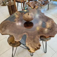 میز ۳ نفره رستیک با صندلی