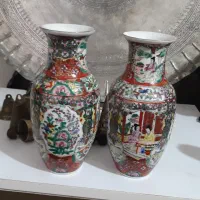 دوعدد گلدون گل مرغی قدیمی