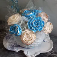 دسته گل کادویی شمعی