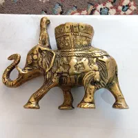 فیل برنجی.و. انگشتر نقره925 جدا