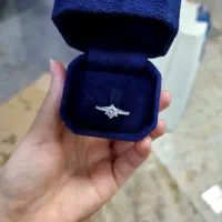 حلقه تک نگین نقره اصل