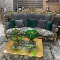 مبل استیل چوب گرجستان ورق طلا کامل با غداخوری