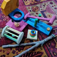 اسباب بازی پرنده و کفی قفس