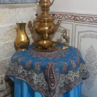 سماور برنجی همراه پارچ وقوری واسب برنز