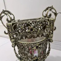 سطل وجای دستمال برنز پایه بلند