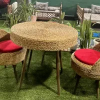 میز نهارخوری لاکچری حصیری