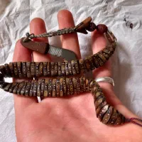 تسبی هسته خرما نقره کوب