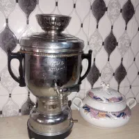 سماور گازی و ظرف چینی