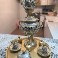 سماور  آینه کاری شده و قوری ،قندان