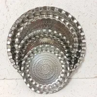 سه عدد سینی استیل کوچک