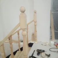 ساخت پله چوبی . پله گرد . نرده .پایه خراطی