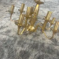 لوستر برنز ۱۰شعله برنج آبکاری طلا