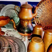 ظروف مسی کیلویی کتری قوری دیوارکوب آنتیک قدیمی