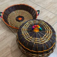 سبد حصیری پلاستیکی