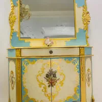 کنسول پذیرایی منبت کاری همراه با اینه