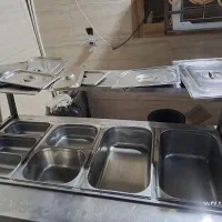 کانتر گرم کن بن ماری گازی ۷ لگنه استیل،کاملا سالم