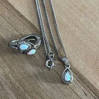 نیم ست نقره ۹۲۵با سنگ اوپال اصل