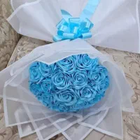 آموزش گل رز با ربان و فیروزه کوبی