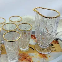 پارچ و لیوان خورشیدی دور طلایی