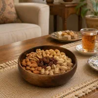 ظرف آجیل خوری چوبی گردو