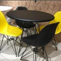 میز صندلی کافه رستوران  پایه فلز و پایه چوبی