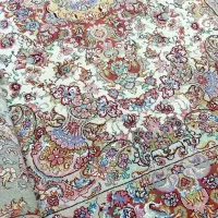 فرش خطیبی گلدانی گل ابریشم زیر قیمت بازار