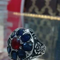 انگشتر ۹ جواهر یاقوت کبود