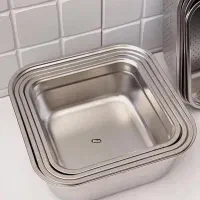 کاسه لگن استیل مربع طرح بنماری ضدزنگ