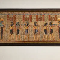 تابلو نقاشی خاص مصر باستان روی پوست طبیعی درخت