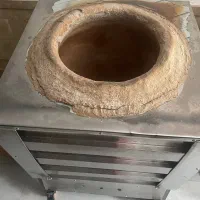 فروش تنور گلی روکس استیل چرخدار