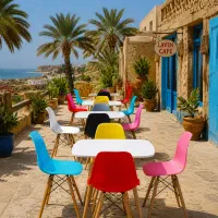 صندلی پلاستیکی میز غذا خوری کافه باغی