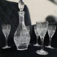 تنگ و ۵عدد گیلاس خوری کریستال ناخمن آلمان اصل